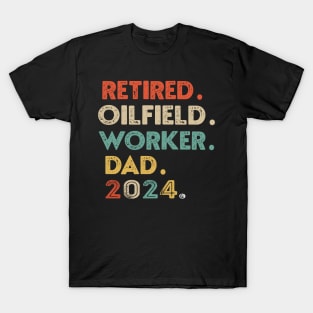 Oilfield Worker Retired 2024 Dad Worker Retirement Retro Tee gift T-Shirt